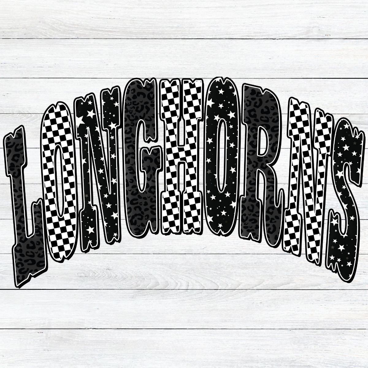 Black Longhorns Checkered