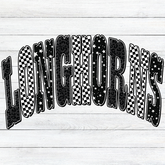 Black Longhorns Checkered
