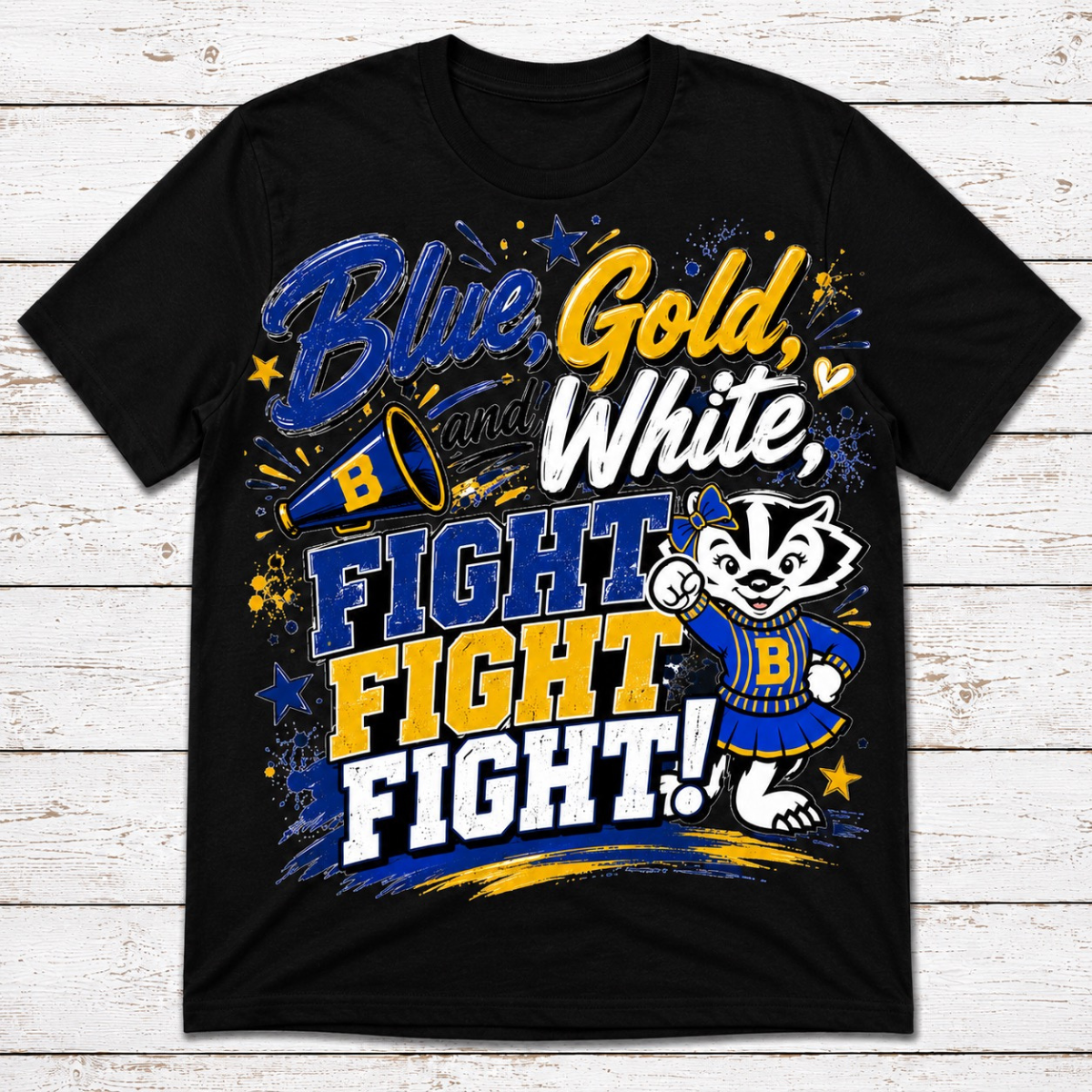 Blue, Gold, and White Fight!
