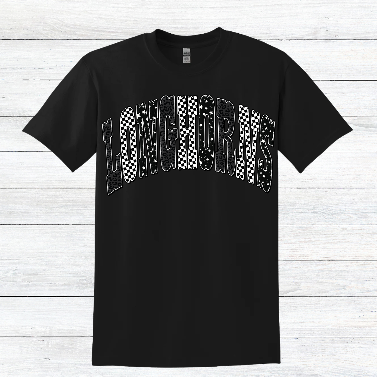 Black Longhorns Checkered