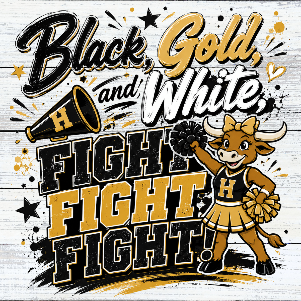 Black, Gold, and White Fight!