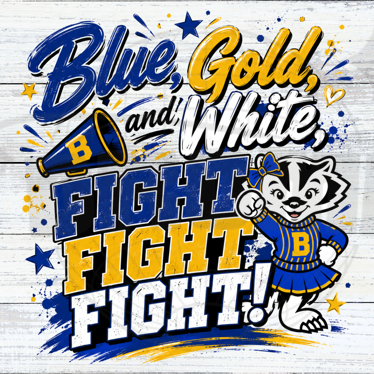 Blue, Gold, and White Fight!
