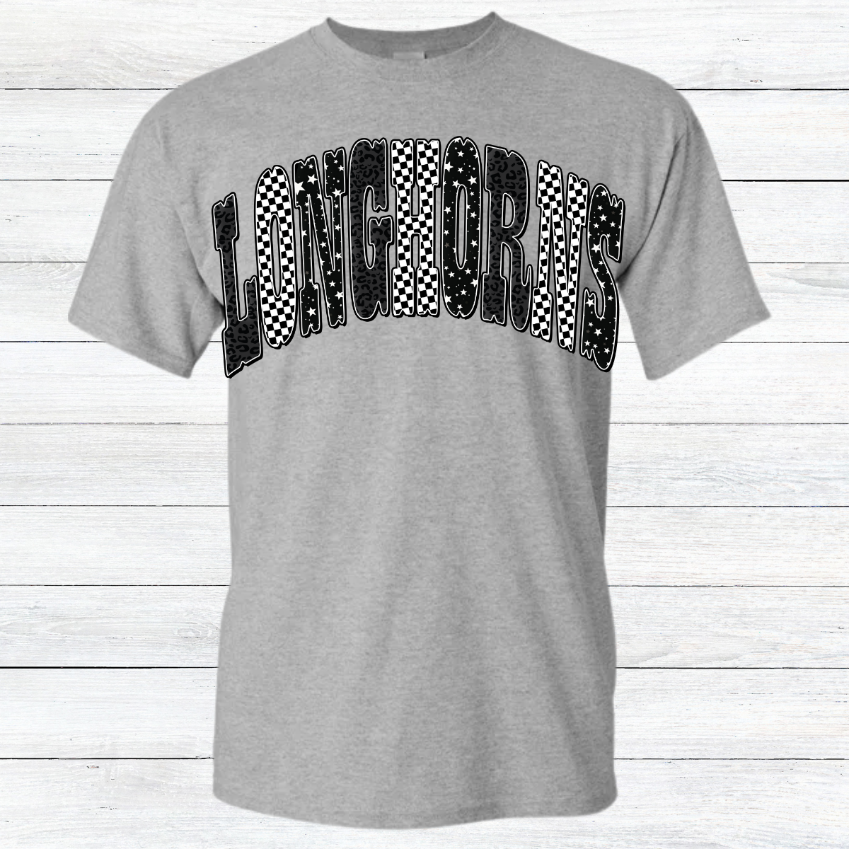 Black Longhorns Checkered