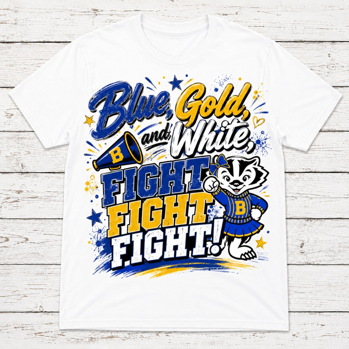 Blue, Gold, and White Fight!