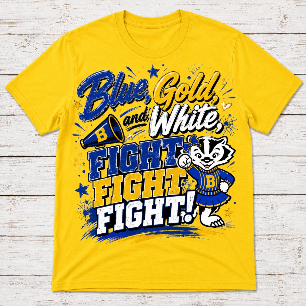 Blue, Gold, and White Fight!